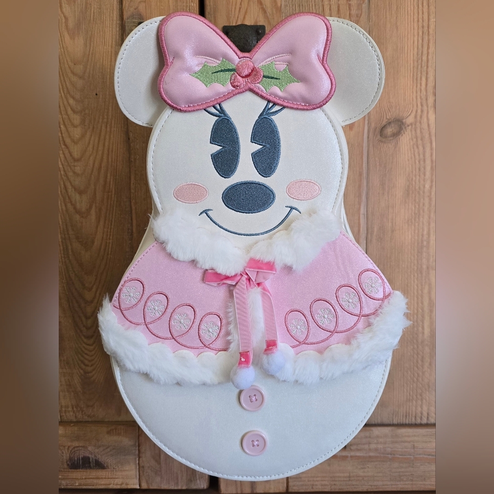 Minnie Mouse Pastel Snowman Backpack Bag
